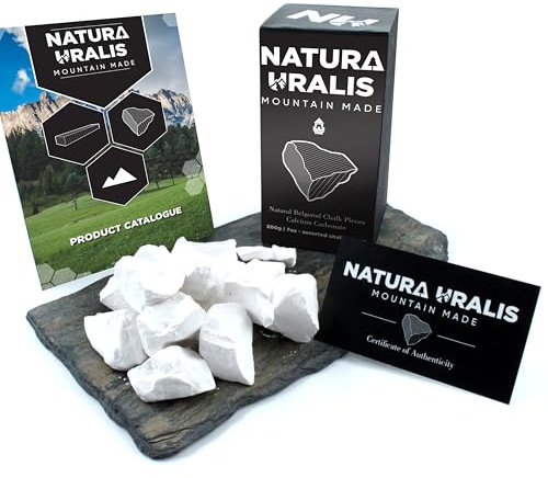 Natura Uralis Premium Belgorod Kreidestücke | Weiße Kreidestücke – Erstaunlicher Crunch, Erdig, Samtig und Fest, ASMR-Aufsehen, Natürliches Calciumcarbonat (Klein-Pack (200g))