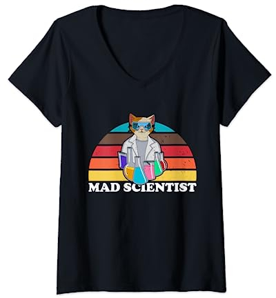 Womens Chemistry beaker flask chemical sciences students labs kids V-Neck T-Shirt