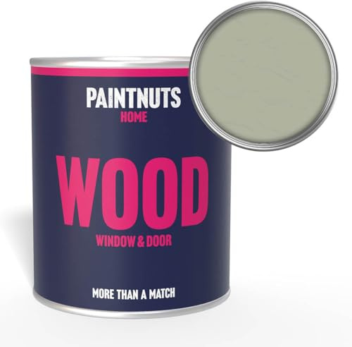 Paintnuts Wood Window & Door Paint - NCS-3010-G10Y - CHARTWELL GREEN Satin 1 Litre Tin