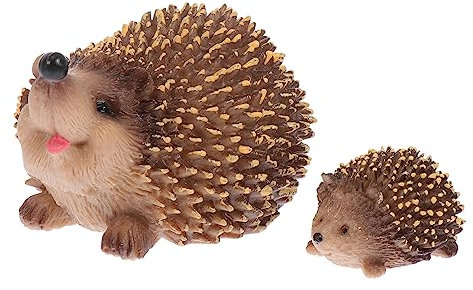 Abaodam 2stücke Hedgehog Tiermodell Simulations-Igel Igelmodell Kinderspielzeug Igel-Ornament Miniaturgarten Dekoration Micro-Landschaft Lieferung Lehre Modell