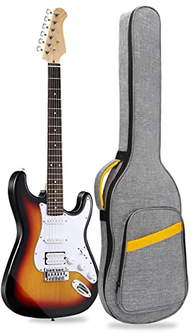 HOHIYO Funda acolchada para bajo eléctrico de 0.4 pulgadas, impermeable, para bajo eléctrico, funda acolchada suave para bajo eléctrico, color gris, Gray, Electric Guitar Bag-Gary, /