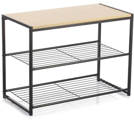 VINTHERA Mueble Auxiliar Acero y Moa de Hierro 60 x 30 x 44,5cm