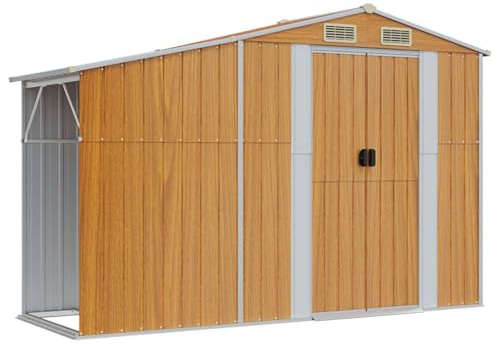 vidaXL Gerätehaus Braun 277x93x179 cm Verzinkter Stahl