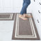COSY HOMEER Alfombra Cocina Antideslizantes Lavables 61 x 90 CM + 61 x 152 CM, Set de 2 Unidades, Tapete Cozinha Lavable a Máquina, Resistente a la Suciedad, Marrón