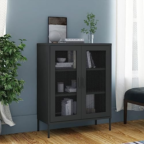 THOYTOUI Lagerschrank, Büroschrank Werkstattschrank Vorratsschrank Schließfachschrank Geeignet für Lagerhaus Supermärkte Büro Garagen Anthrazit 80x35x101.5 cm Stahl
