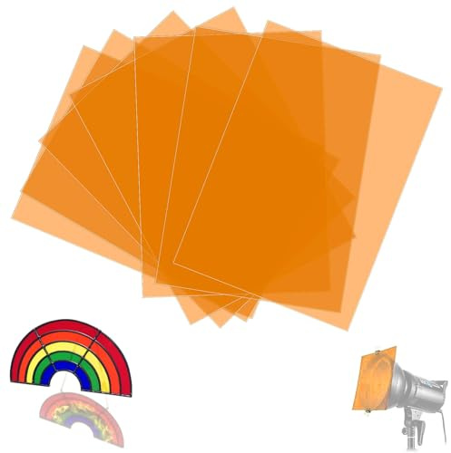 SWTYExt 7 Stück Folie Hitzebeständig für Lampen Orange Lampenfolie A4