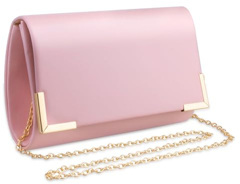 Women's Evening Leather Clutch Detachable Chain Strap | Soft PU Leather, Detachable Chain Strap, Shoulder Crossbody Bag, Ideal For Wedding Party
