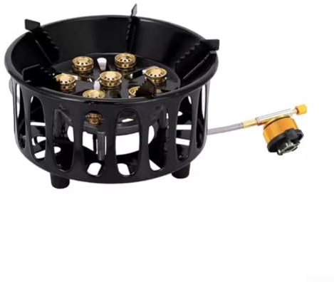 Réchaud à gaz de camping 16800 W, réchaud à gaz portable coupe-vent avec tête de poêle à 7 cœurs, brûleur à gaz réglable pour cuisine en plein air, trekking, pique-nique (B)