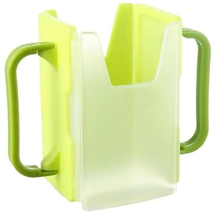 Support pour Carton de Lait - Support de boîte à jus pour Tout-Petits - Porte-Sac à Boisson réglable - Porte-gobelet incassable - Porte-Sac à jus Robuste avec poignée pour et bébés, Vert, Voir