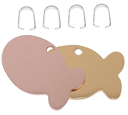 BUGUUYO 2 Stück Hundemarken in Fischform Edelstahl-hundenamensschild-schnalle Für Den Außenbereich Und Als Dekoration