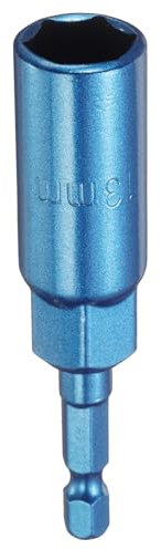 sourcing map Nut Driver 13mm Hex Drive Socket CR-V Steel Power Screw Drill Bits Socket Wrench Tools with 1/4 Quick Change Hex Shank for Power Drills Impact Drivers, Blue