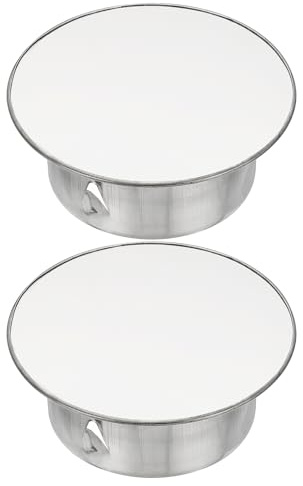 PATIKIL Chimney Hole Cap, 2 Pcs 83mm(3.3 Inch) Tightness Adjustable Round Stainless Steel Flue Hole Cover Stove Pipe Cap Pipe Cover for Kitchen Balcony Sewer, Silver Tone