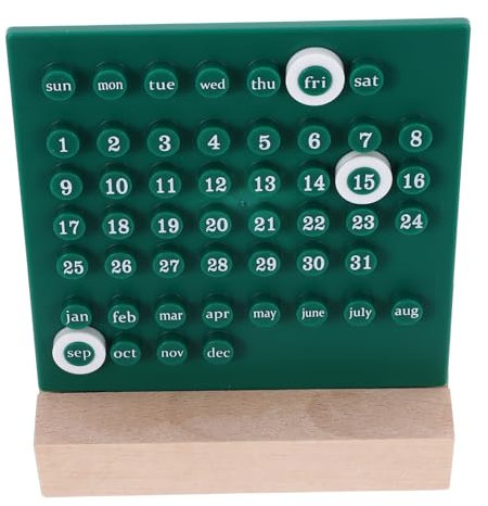 GRIRIW Perpetual Desk Calendar Robustem Und Tischkalender Für Büro Zuhause Dekoration Handbedienung Gedruckte Zahlen Für Lehrer Und Cafés