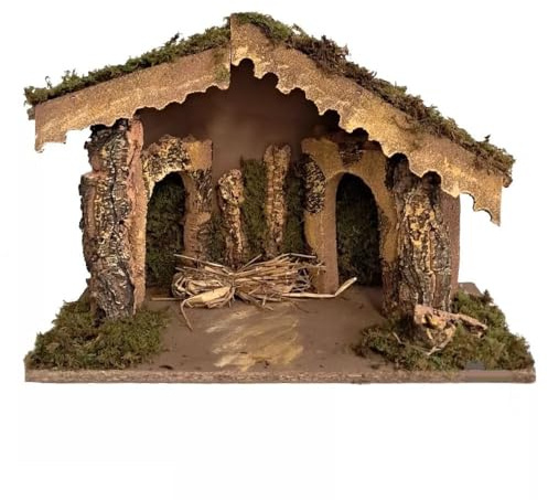 CAPANNA VUOTA SCENARIO AMBIENTAZIONE PER PRESEPE CM 42X19X30 H SU BASE ART 07274
