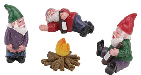 BESPORTBLE 4pièces Décoration Extérieure Jardin Figurines Naines Résine Micro-Paysage Miniature Cadeau pour Aménagement Paysager