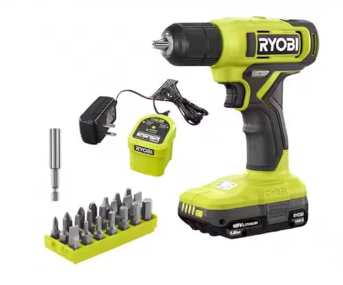Ryobi Taladro/destornillador inalámbrico de 18 V de 3/8 pulgadas (solo herramienta) PCL201