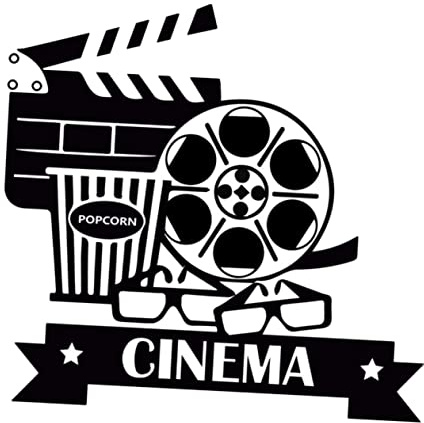 Dekorativer Wandaufkleber Filmkulisse aus Pvc in Schwarz