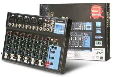 AUBEST Mixer per DJ, 4-7 canali 24 DSP USB Mixer Interfaccia Scheda Console di Mixaggio Portatile Scheda for DJ PC Registrazione(MG07BT)