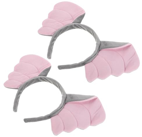 FOMIYES 2pcs Elephant Ears Headbands Lightweight Animal Cosplay Hair Hoops Realistic Elephant Headpiece for Halloween Birthday Party Carnival Dress Up Accessories