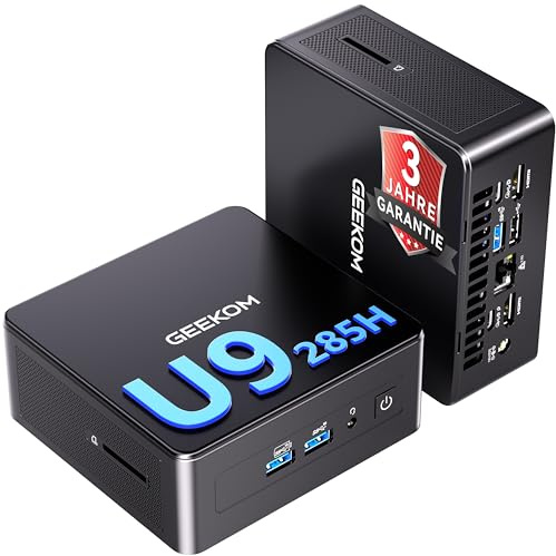 GEEKOM IT15 Mini AI PC con Intel Core Ultra 9 285H, 32GB RAM DDR5 y 1TB SSD, 99 Tops IA | 8K 120Hz | WiFi 7 | Windows 11 Pro | Mini PC Ideal para Gaming, Flujos de Trabajo de IA y Edición de Vídeo