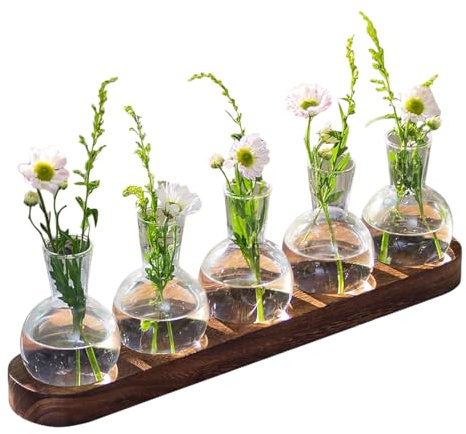 Plant Propagation Station Wooden Pallet Stand Glass Bottle