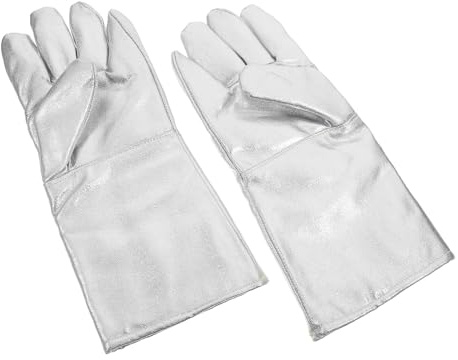 FELTECHELECTR Guanti Ignifughi in Lamina di Alluminio Resistenti al Calore Guanti da Lavoro ad Alta Temperatura Presa Salda Protezione Professionale per Saldatura Cucina e Industrie ad Alto