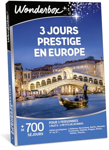 Wonderbox - Coffret Cadeau - Séjours - 3 Jours Prestige en Europe - 2 Nuits avec Petits Déjeuners