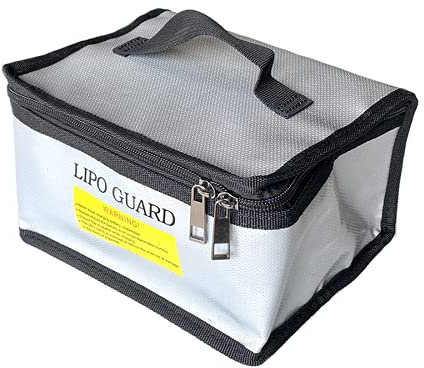 1x Original Premium Lipo Akku Feuerfeste Ladetasche Schutztasche Henkeltasche mit Reißverschluss 190x150x100mm Guard Bag Lipotasche Feuerschutz Sicherheit Werttasche Brandschutztasche
