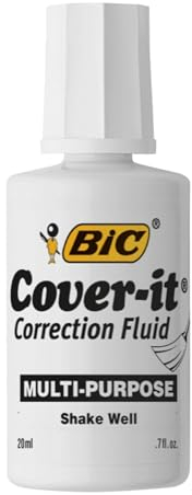 BIC Cover-it Korrekturflüssigkeit, Weiß, schnelltrocknend, 1 Stück