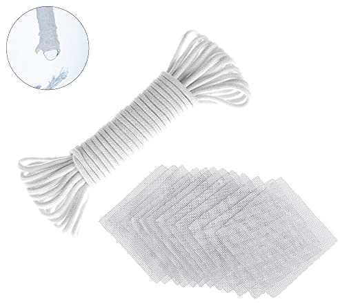 ORIMERC 50 Stücke Drainage Mesh Pad Sieb für Pflanzentopf Loch & 9m selbstbewässernde Hydroponik Docht Schnur Urlaub automatische Tränke Sitter Topf Bonsai saftige Blume Boden Gitter