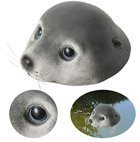LS-LebenStil Deko-Objekt Schwimmtier Robbe Fred 17cm Seehund-Kopf Garten-Figur Teich-Deko