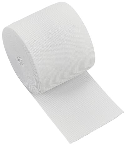 BENECREAT 8.5 Yards/8 mètres 80mm de Large Bande élastique en Tricot Bande élastique Extensible Plate pour la Fabrication de Bande de Taille de Projet de Couture de Bricolage, Blanc
