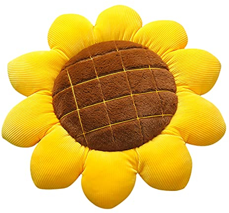 Shuguan Blumenkissen, Sonnenblumen-Bodenkissen, Sofa, Stuhl, Sonnenblumenkissen für Mädchenzimmer, Kinderzimmer, Heimdekoration (Sonnenblume, 50 cm)