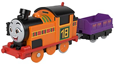 Fisher-Price HDY63 - Thomas & Friends Motorisierte Spielzeugeisenbahn Nia, batteriebetriebene Lokomotive mit Güterwagen, Spielzeug für Kinder im Vorschulalter ab 3 Jahren