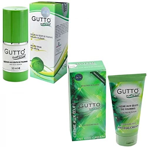 Gutto - Pack Dépilation - Crème & Huile aux Oeufs de Fourmis - Format Economique - Empêche la Repousse des Poils