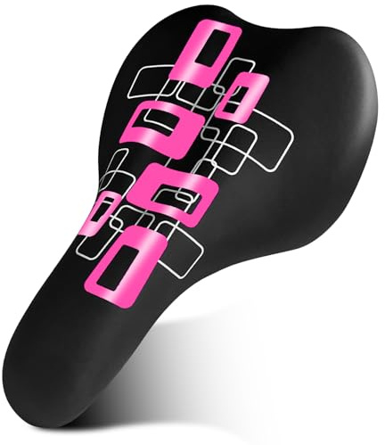 Soeenaper Bike Seat for 14 16 18 20 Inch Kids Bike Saddle Comfort Child Bike Replacement Saddle for Girls Boys Bike 6010(Pink)