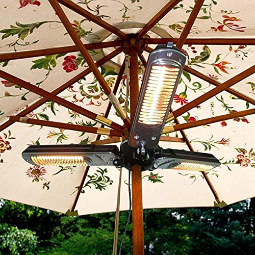 SPFTOY Patio Outdoor Patio Umbrella Heater, Ip34 Waterproof Level Electric Free Standing Infrared Patio Heater for Pergola or Gazebo