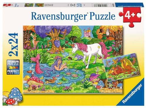 Ravensburger Kinderpuzzle - Magischer Wald - 2x24 Teile Puzzle für Kinder ab 4 Jahren