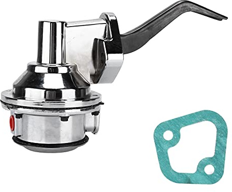 Akozon Mechanische Kraftstoffpumpe, Mechanische Kraftstoffpumpe Doppelventil Verchromt Ersatz für Small Block Windsor V8 221-351