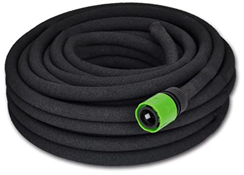Tuyau de Jardin, 12 Mm de Diamètre 25 M Flexible Poreux Tuyau d'Irrigation par Goutte D'eau Tuyau Flexible pour Arrosage en Caoutchouc Tuyau Connecteurs Universels de 1/2 Pouce pour Siste