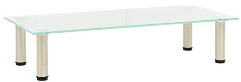 Gecheer TV Tisch Aufsatz Monitorerhöhung Monitoraufsatz Erhöhung Monitor Erhöhung Glasbühne Podest Mattiert 80x35x17 cm Hartglas