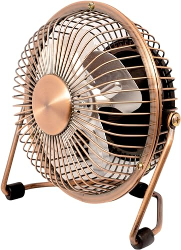 Prem-i-air Mini 4 Adjustable USB Cooling Desk Fan With Stand, 360 Degree Rotation and Silent Operation For Use in Homes, Offices, Laptops, Computers.