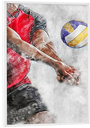 artboxONE Poster mit weißem Rahmen 18x13 cm Sport Volleyball 5 (matart) - Bild Volleyball Spieler Sport