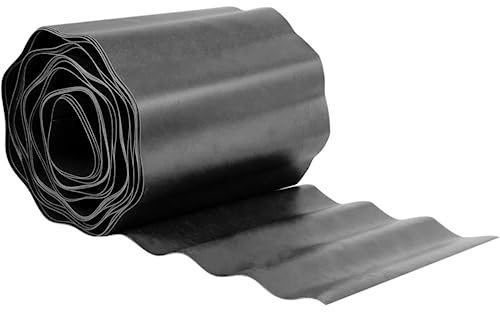 GARDENIX Borde de Cama Corrugado Borde de Flores Borde de césped Borde de Cama Plástico Longitud 9m, Altura 25cm, Gris