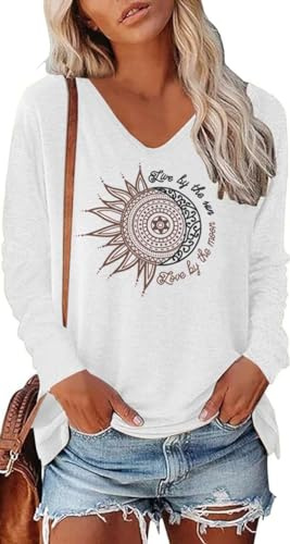 Teesho t-shirt damer toppar elegant långärmad/kortärmad crop toppar casual lång tröja keps ärm tunika sommar linne toppar sporttopp, Y1-vit, XL