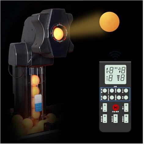 DOZPAL Ping-Pong-Ball-Zugmaschine, automatische Ping-Pong-Ball-Trainer-Ausrüstung, Übungsballwerfer mit kabelloser Fernbedienung für Anfänger und Profispieler