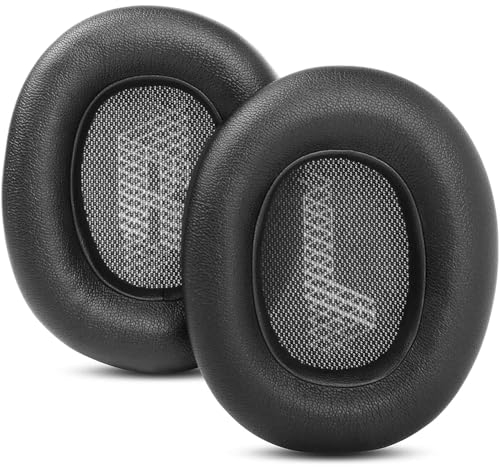 Almohadillas de Repuesto para Auriculares JBL E65 E65BTNC / Duet NC/Live 650 660 BTNC/Live 650 660 NC, Espuma de Memoria y Cuero Proteico (Negro)