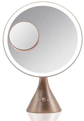 Beautifect Glow Mirror - Makeup Mirror with Lighting, 3 Colour Environments, Advanced CRI 95+ Technology - Gold