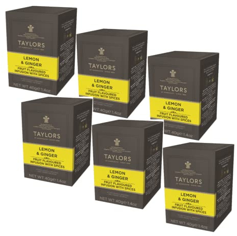 Taylors® | Infuso Limone e Zenzero | Tisana Piccante Zenzero Limone - 6 x 20 Bustine | Infuso Digestivo Zenzero
