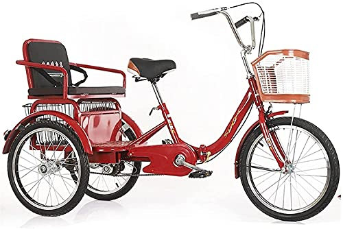 3 Rad Cargo Fahrrad mit Korb, 3-Rad-Cruiser-Trike-Fahrräder, Dreiräder for Erwachsene, Single-Speed ​​für Erwachsene, 20-Zoll-Dreiräder, dreirädrige Fahrräder mit Vorder- und Hinterrädern